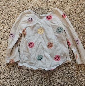 Garanimals Light Gray Smiley Print Knit Top